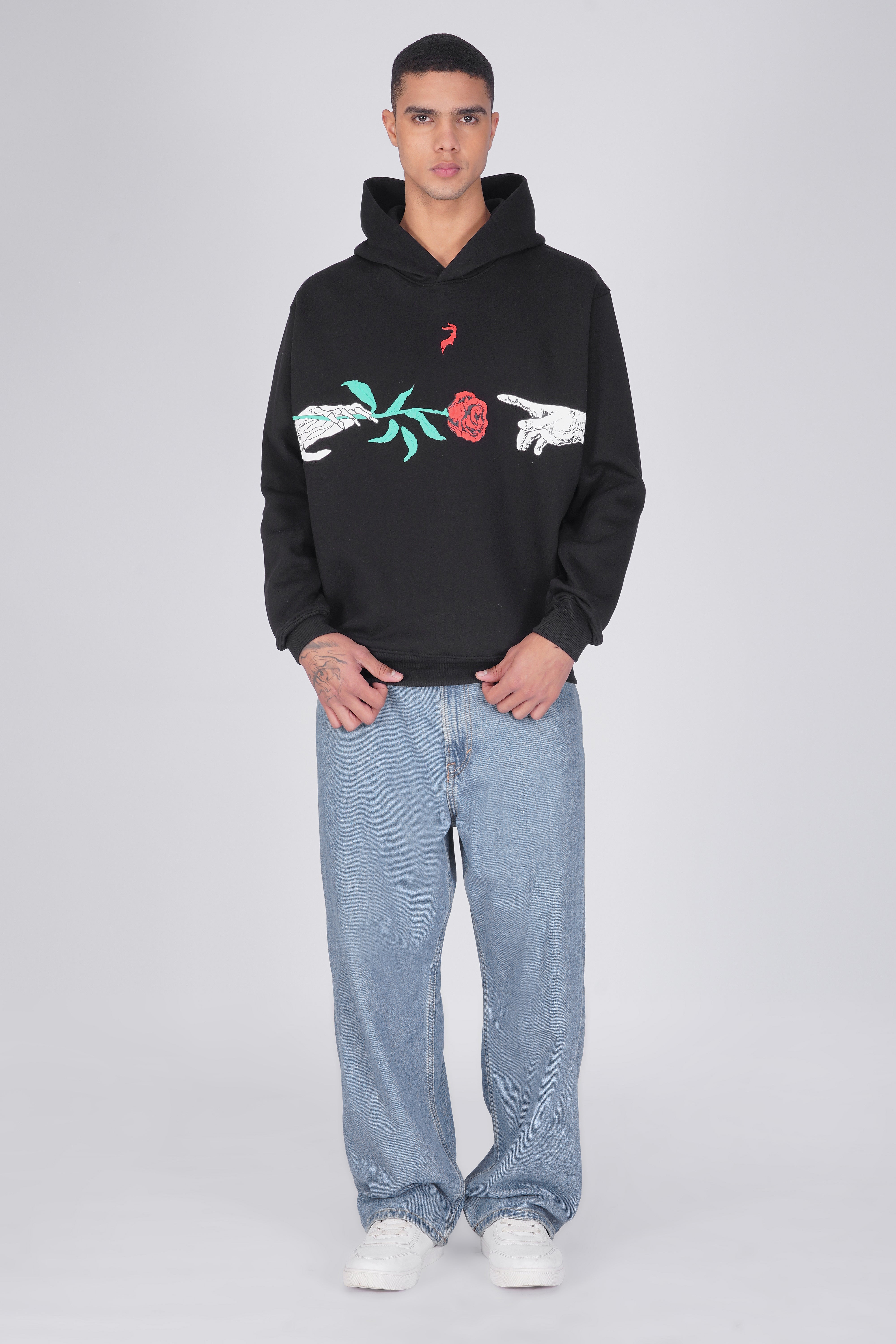 "The Lost Love" - Puff Printed Hoodie in Black