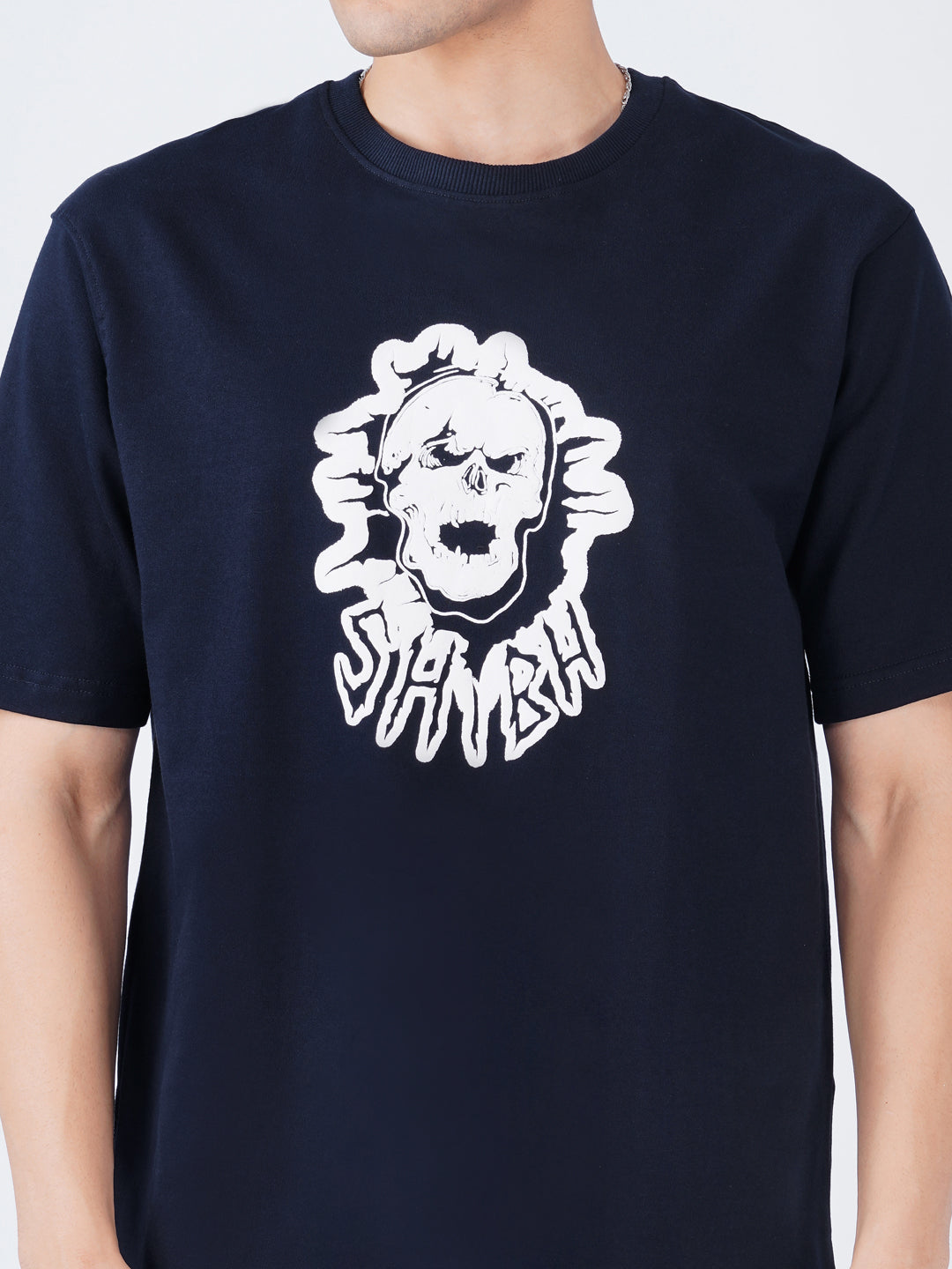 SHIBH Skull Graphic T-Shirt — Navy