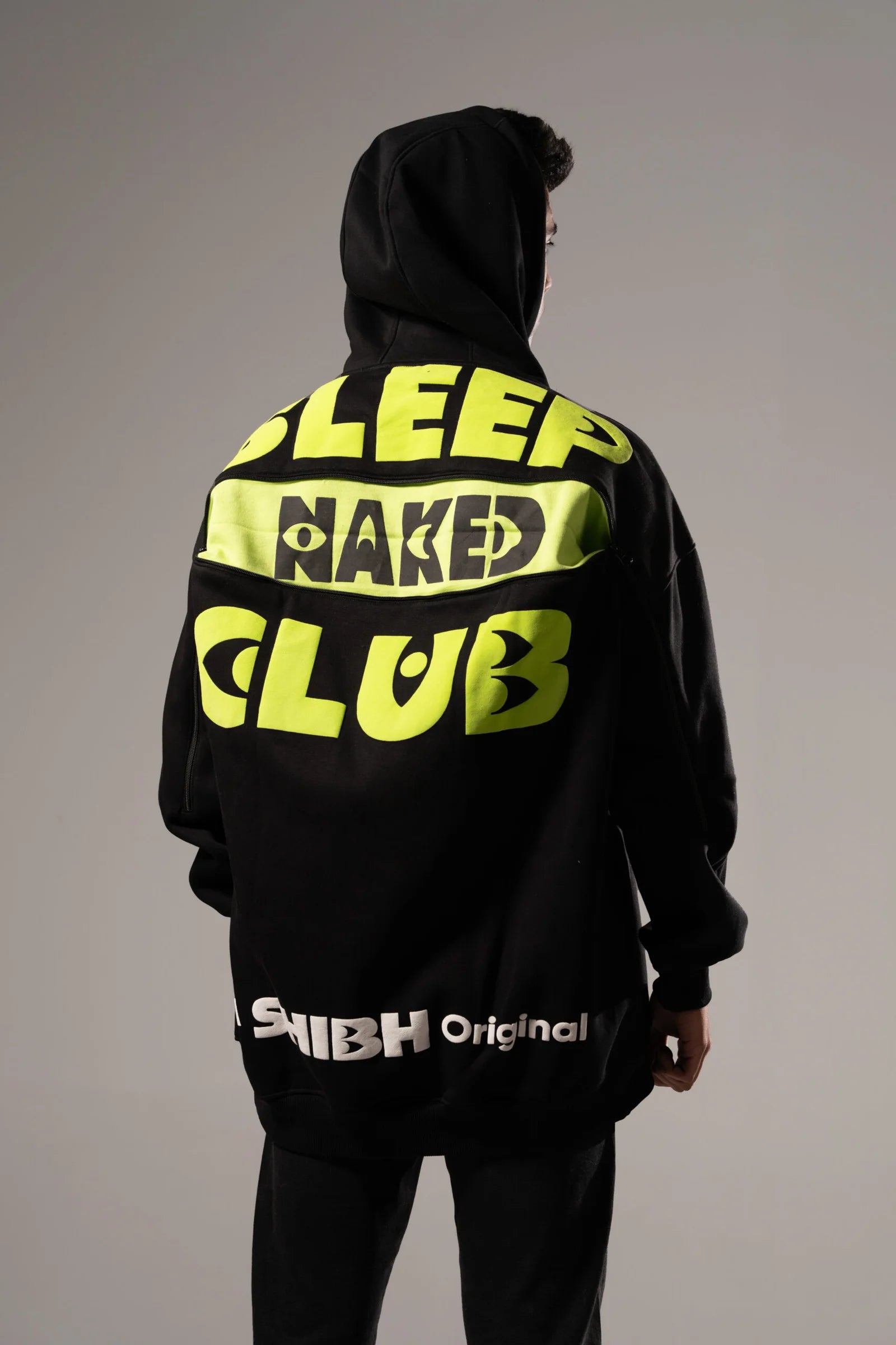 Sleep NAKED Club Super Oversized Hoodie – Black – SHIBH