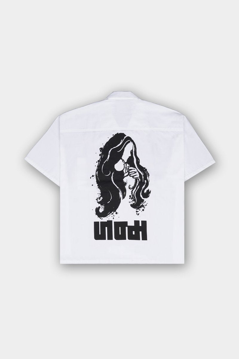 Janma Half Sleeve Shirt Oversized  - White
