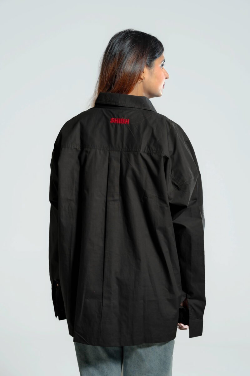Sphynx Cat Woman Super Oversized Shirt - Black - Image 5