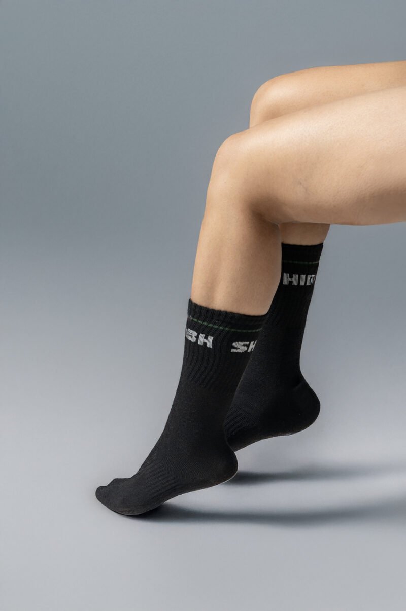 Black Ribbed Socks - SHIBH - Image 3