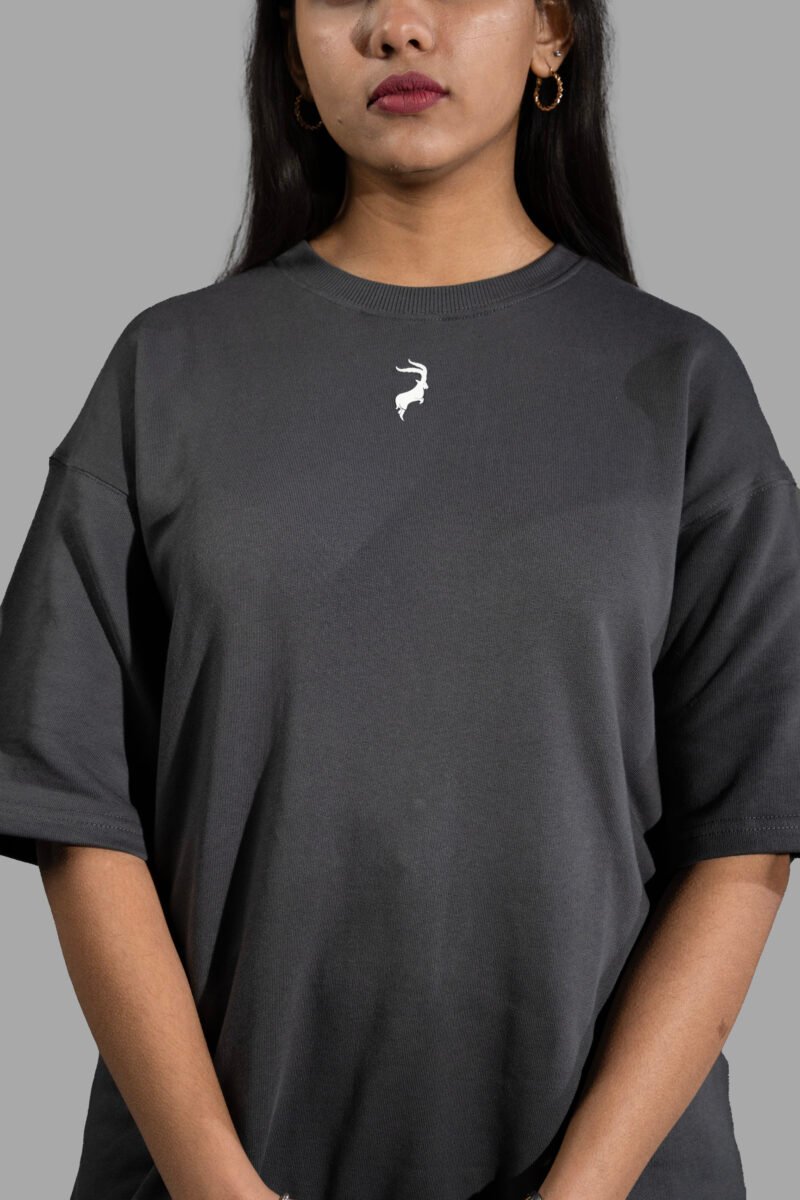 WE ARE SHIBH Plain Oversized T-shirt - Smoke Grey - Image 4
