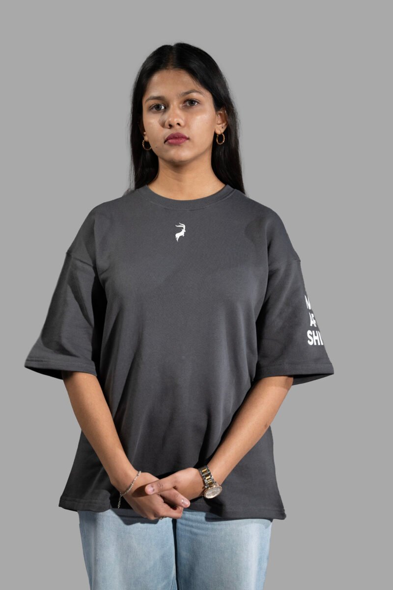 WE ARE SHIBH Plain Oversized T-shirt - Smoke Grey