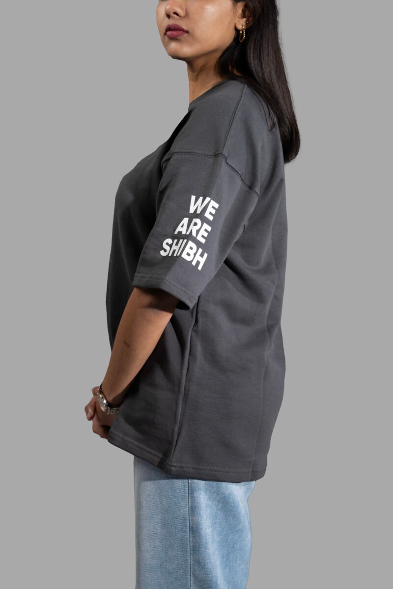 WE ARE SHIBH Plain Oversized T-shirt - Smoke Grey - Image 3