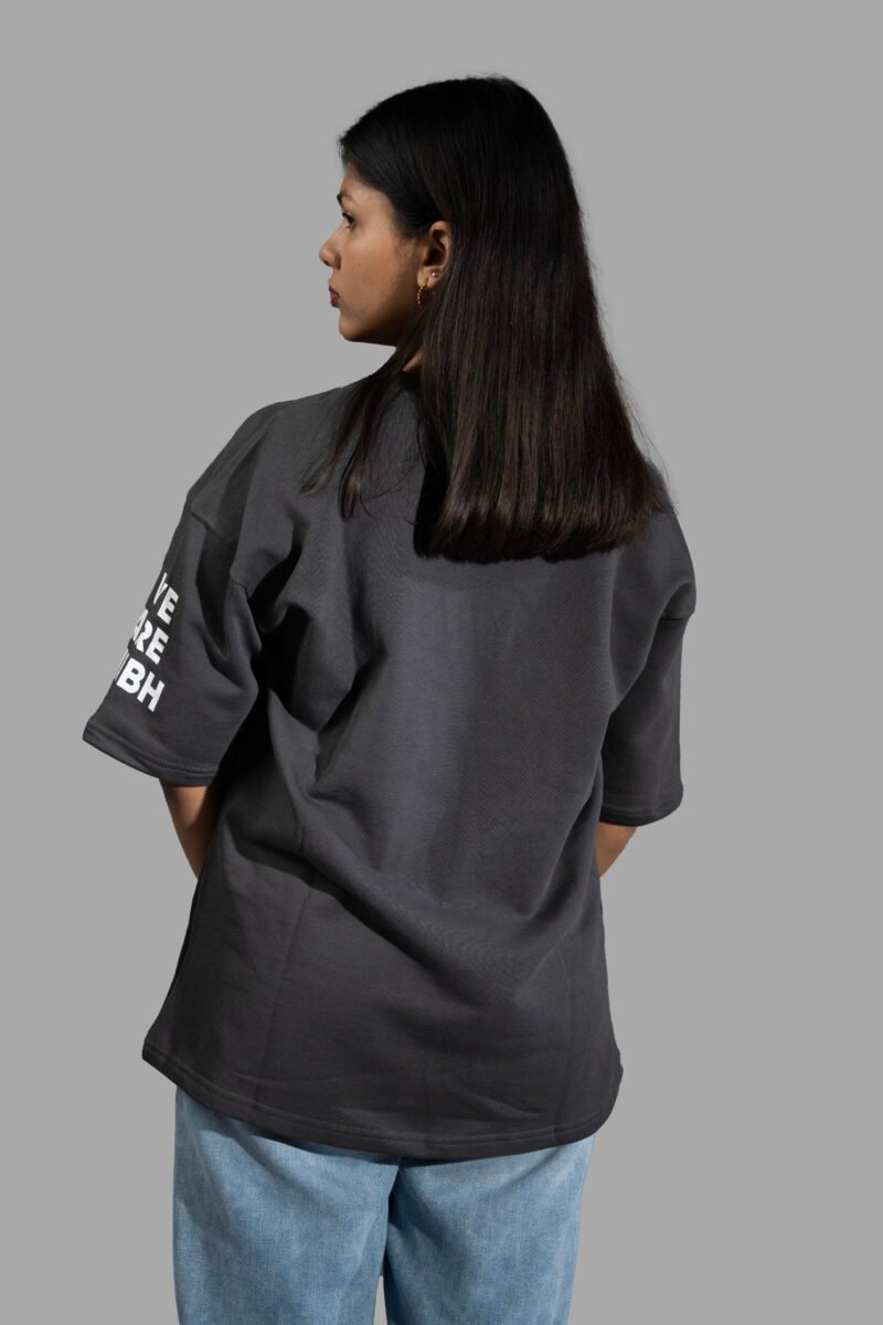 WE ARE SHIBH Plain Oversized T-shirt - Smoke Grey - Image 2