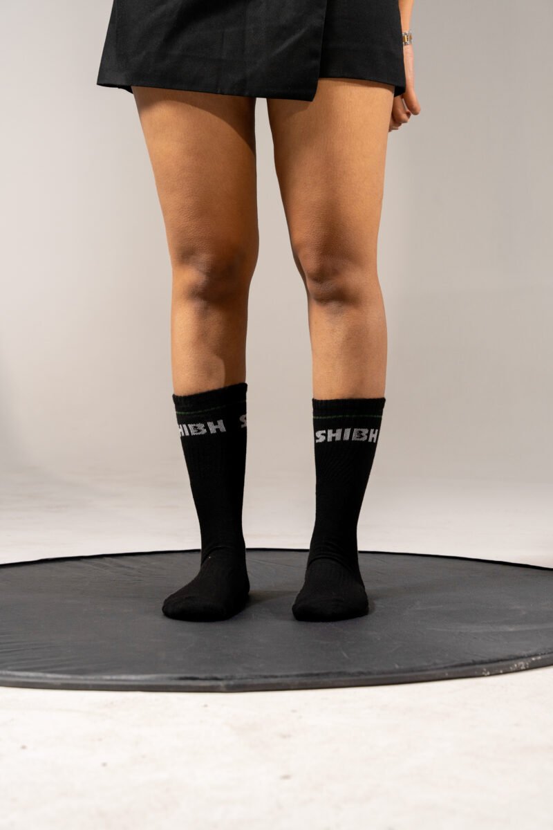 Black Ribbed Socks - SHIBH - Image 2